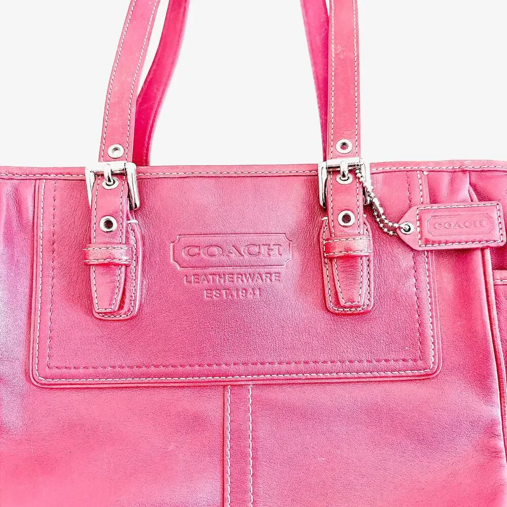 VINTAGE COACH LEGACY CLASSIC LEATHERWARE TOTE/SHOULDER BAG - RED